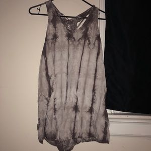 Brown tie dye romper
